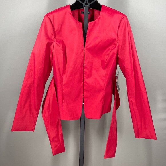 NEW Samuel Dong Jacket Womens Small red blazer designer colorful classic - Picture 1 of 13